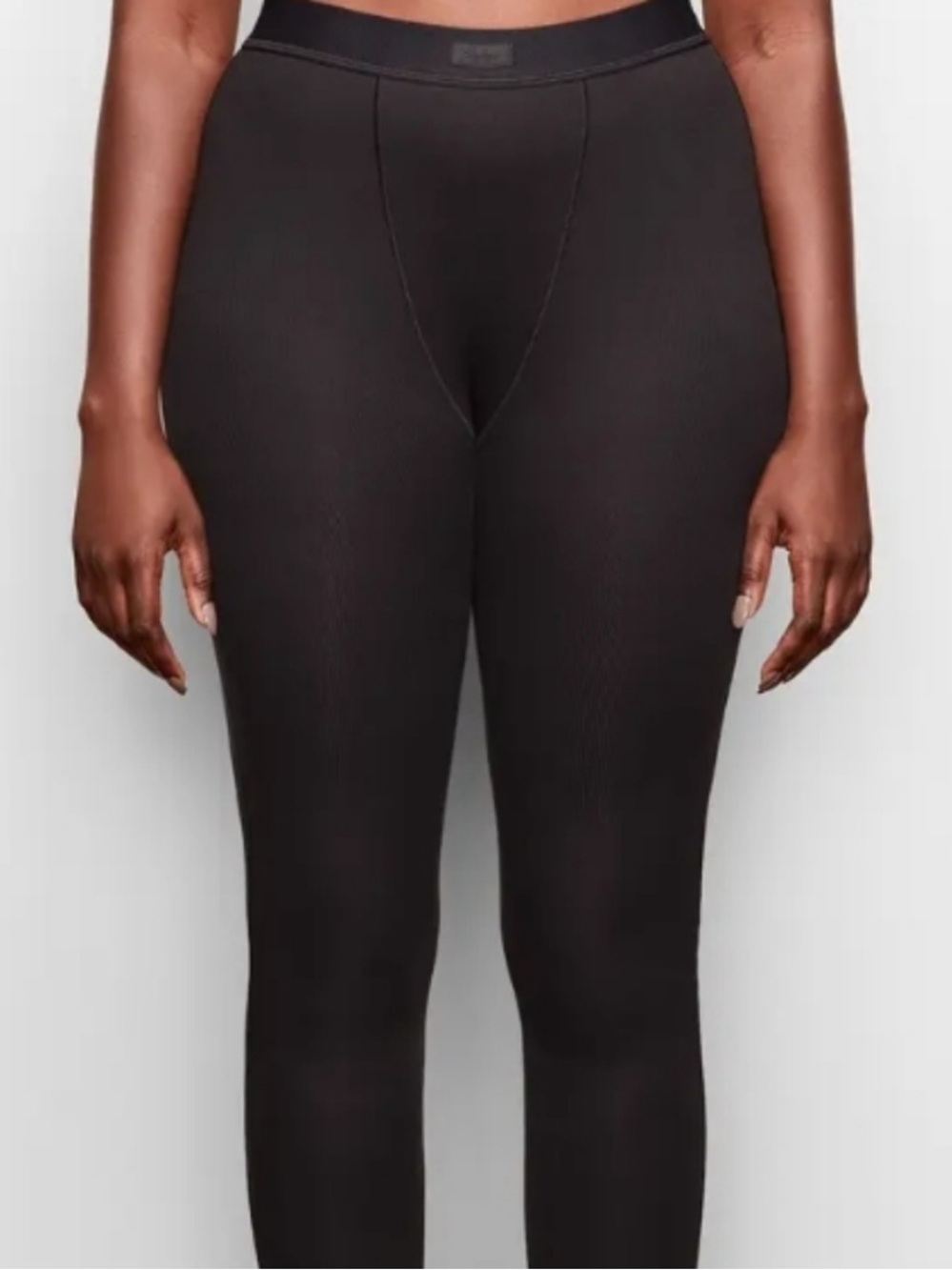 SKIMS Cotton Rib Thermal Leggings Black Small